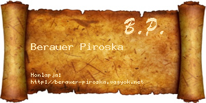 Berauer Piroska névjegykártya
